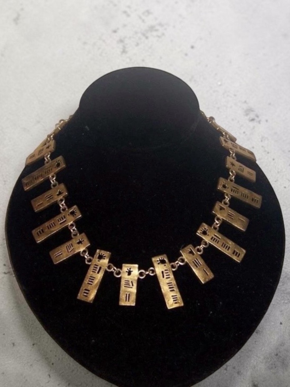 Vintage Biche de Bere Paris Brutalist/Modernist gold metal necklace 45/489 rare